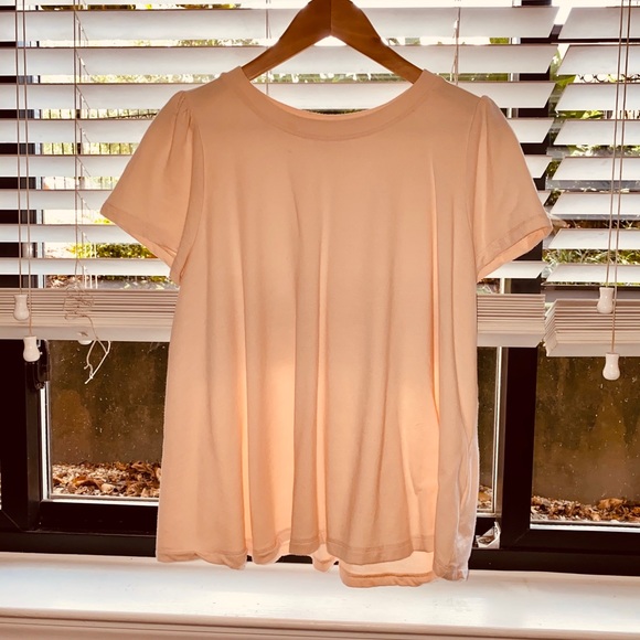 Anthro Eri+Ali Trapeze Style shirt in peach, sz L - Picture 3 of 3